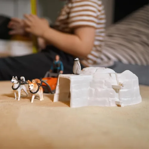 Miniatura 9 de schleich Wild Life - Juego de 19 piezas de expedición antártica con figuras de guardabosques, perros Husky y pingüinos - Juego de safari de nieve