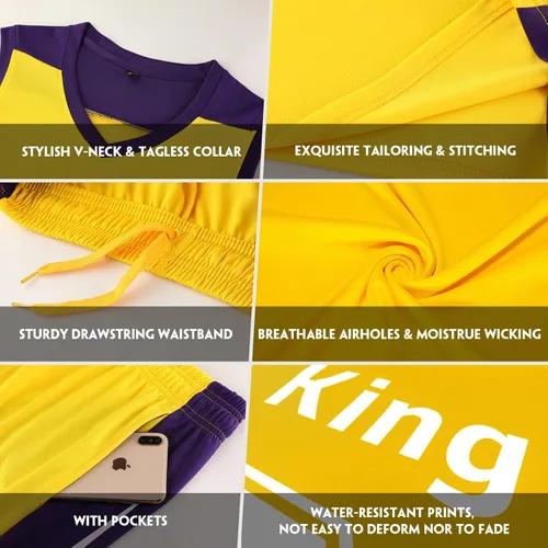 Miniatura 4 de Uniforme de baloncesto personalizado con cualquier nombre y número de equipo, camiseta de baloncesto personalizada para niños y hombres