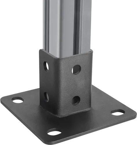Miniatura 6 de Base de poste de 4 piezas, 4 agujeros de montaje cuadrado para canal de puntal único de 1-5/8 pulgadas, base de poste de valla con recubrimiento