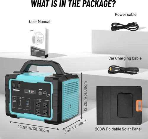Miniatura 3 de Generador solar de 1800 W (sobretensión de 3600 W) con panel solar de 200 W, kit de estación de energía portátil LiFePO4 de 1024 Wh, carga rápida