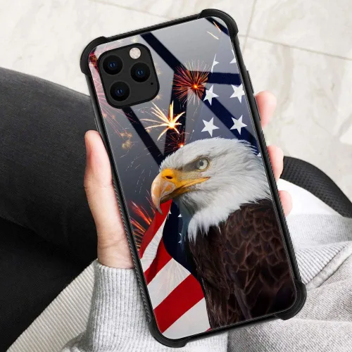 Miniatura 3 de ZHEGAILIAN Funda para iPhone 13, protección de grado militar, esquinas a prueba de golpes, funda antiarañazos para iPhone 13, águila americana