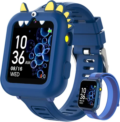 Miniatura 11 de MOFGDNI Reloj inteligente para niños con 39 juegos, pantalla táctil, cámara, video, reproductor de música, podómetro, calculadora, calendario