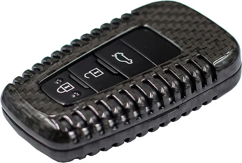 Miniatura 4 de Funda para llavero de fibra de carbono genuina para Toyota 86 GT86 Avalon C-HR Camry Corolla Highlander Land Cruiser Prado Prius RAV4 2016-2023
