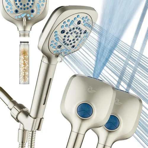 Miniatura 10 de AquaCare High Pressure 10 Spray Mode Filtered Showerhead - Handheld Shower Head Filters Chlorine to Heal Dry Skin, Revive Hair - Dual Power Wash