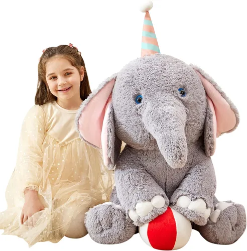 Miniatura 9 de IKASA Juguete de peluche de perro pastor alemán gigante, juguetes suaves grandes y grandes, 30 pulgadas, lindo peluche mullido de gran