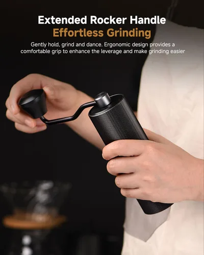 Miniatura 4 de Molinillo de café manual, molinillo de café de mano con 30 ajustes ajustables, fresas cónicas de espresso de acero inoxidable CNC 420, diseño