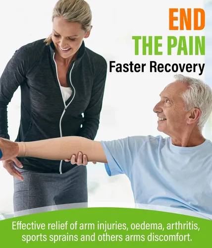 Miniatura 3 de TOFLY Coderas de compresión para hombres y mujeres (1 par), 20-30 mmHg, soporte de compresión graduado para codo de tenis, tendinitis, linfedema