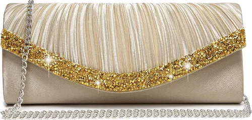 Miniatura 15 de Dasein Bolsos de mano para mujer, bolsos de noche formales con diamantes de imitación para boda, fiesta, baile de graduación, bolso elegante Verde