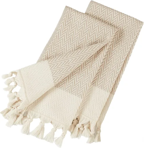 sea me at home Toallas de Mano de Cocina con Diseño Bohemio, Juego de 2, Toallas de Cocina para la Cocina, Toallas de Mano Turcas 100% Algodón para