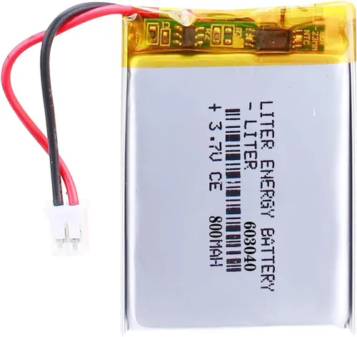 Liter energy battery batería recargable 603040 del polímero de iones de litio de 3.7V 800mAh con el conector PH2.0