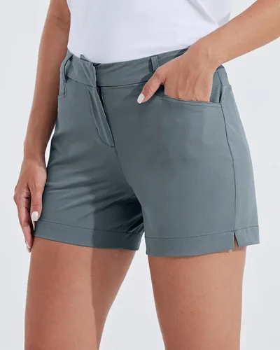Miniatura 42 de Willit Pantalones cortos de golf de 4.5 pulgadas para mujer, de secado rápido, casuales, con bolsillos, resistentes al agua
