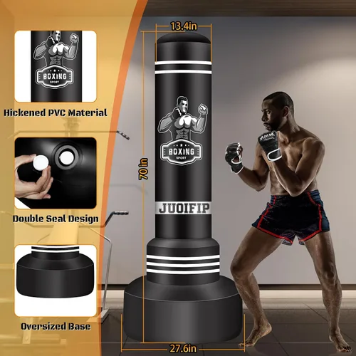 Miniatura 7 de Freestanding Punching Bag for Adults, 70'' Boxing Bag with Stand Kicking Bag Heavy Bag with Boxing Gloves and Electric Air Pump, Women Men