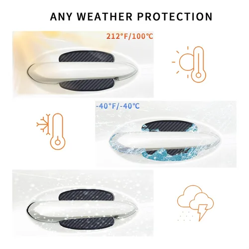 Miniatura 6 de 4 piezas, protector de hueco de manija de puerta de automóvil universal, diseño en 3D con textura de fibra de carbono, cubierta protectora