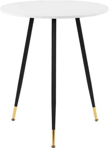 Miniatura 11 de NOBPEINT Mesa auxiliar redonda de madera moderna, mesa auxiliar de 28 pulgadas con 3 patas de metal (marrón)
