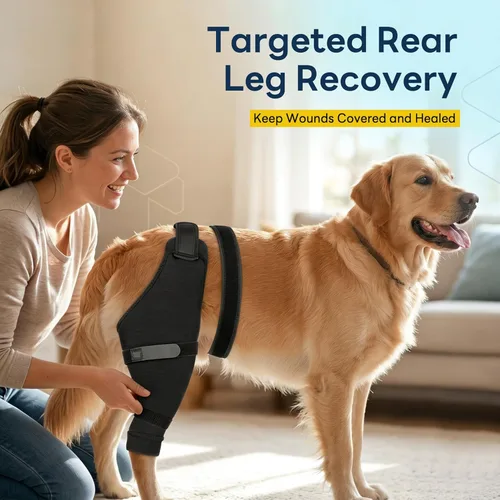 Miniatura 4 de Funda para perro para patas traseras para dejar de lamer, manga de recuperación quirúrgica mejorada para heridas de piernas traseras y traseras