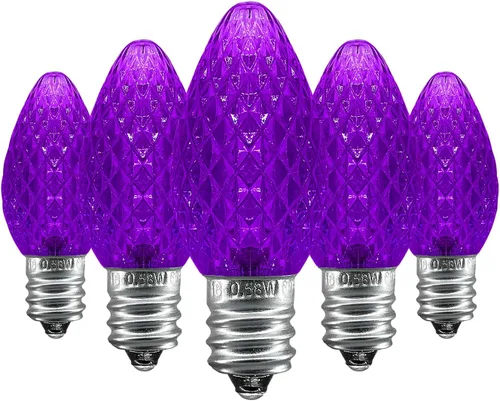 Miniatura 11 de Caja de 25 bombillas LED C7 de repuesto con certificación UL, 2 LED SMD en cada bombilla C7 regulable para tira de luces al aire libre, totalmente