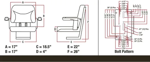 Miniatura 8 de A & I Products Big Boy - Asiento de tractor de suspensión para niños, color negro, número de modelo BBS108BL