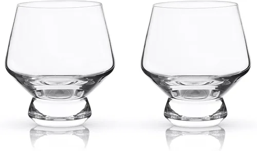 Miniatura 9 de Viski Raye Copas de ponche de cristal con patas juego de 2 - Juego de regalo de copas de cóctel de vidrio transparente de cristal premium, sin