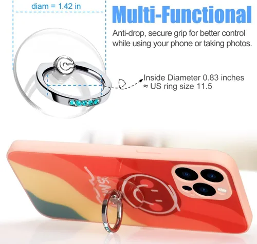 Miniatura 2 de Soporte Transparente para Anillo de Teléfono con Agarre - EI Sonador Soporte Transparente para Anillo de Teléfono Celular con Agarre para Dedos y 2