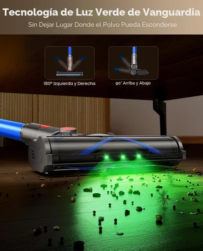 Miniatura 4 de Aspiradora Inalámbrica, Aspiradoras de 450W 40KPA para el Hogar, Aspiradora de Varilla Ligera de 45 Minutos con Tecnología Avanzada de Luz Verde