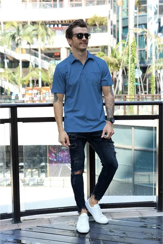 Miniatura 3 de Tinkwell Polo para hombre con bolsillo Dri Fit de manga corta para golf