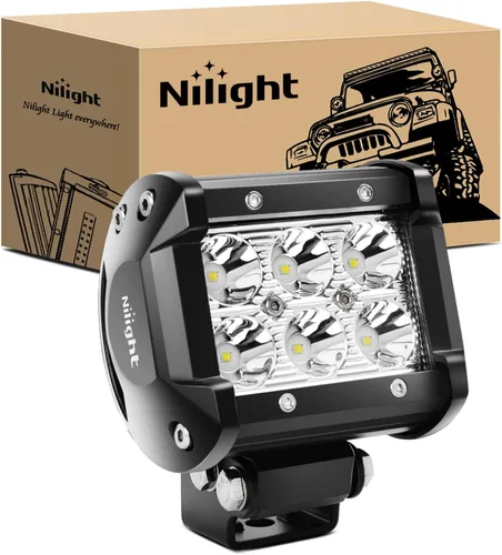 Miniatura 20 de Nilight Foco de Luz LED Roja de 4 pulgadas Luz Antiniebla de Conducción Puntual, 2 Piezas, 18W, Fuera de Carretera, Pesca, Caza, Emergencia, Señal