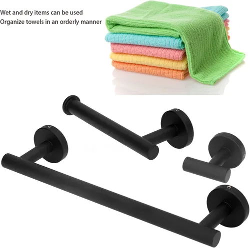 Miniatura 3 de TITA-DONG Toallero de acero inoxidable, bordes más suaves, toallero a prueba de óxido, almacenamiento ordenado, toallero duradero para baño, cocina