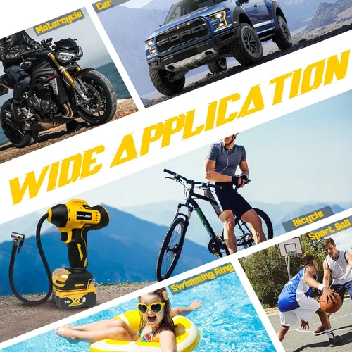 Miniatura 7 de Inflador de neumáticos inalámbrico para batería Dewalt MAX de 20 V [solo herramienta], compresor de aire portátil de 160 PSI con medidor de presión