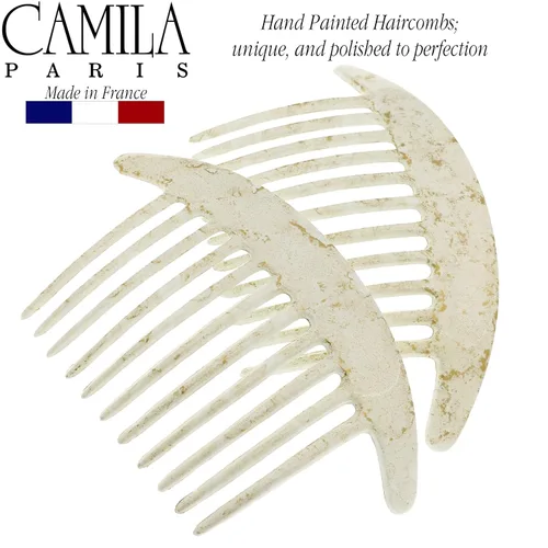 Miniatura 5 de Camila Paris CP2940 - Peines laterales franceses para el cabello, peines entrelazados de perlas blancas, peines de pelo con giro francés, pinzas