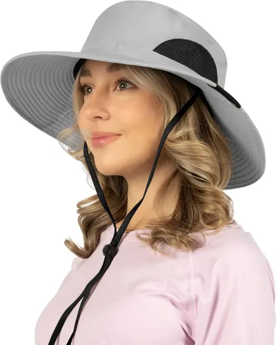 Miniatura 12 de SUN CUBE Sombrero de ala ancha para hombres y mujeres, sombreros de pesca, protección solar UV, sombrero de pescador, sombrero de pescador