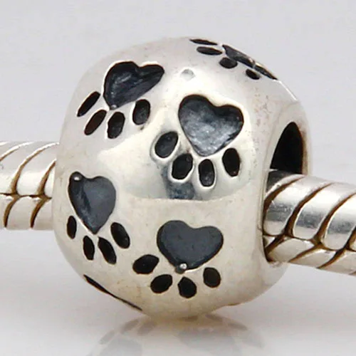 Miniatura 3 de ABUN Abalorio de plata de ley 925 con diseño de huella de perro para pulseras, regalos de madre