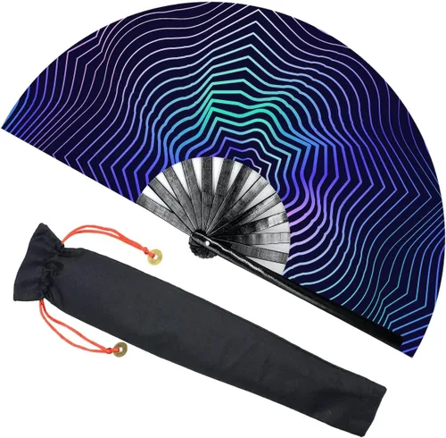 Miniatura 10 de Zolee - Abanico grande rave con sonido para baile en línea - Abanico plegable de mano con botas en el suelo y efecto pop - para EDM, festival