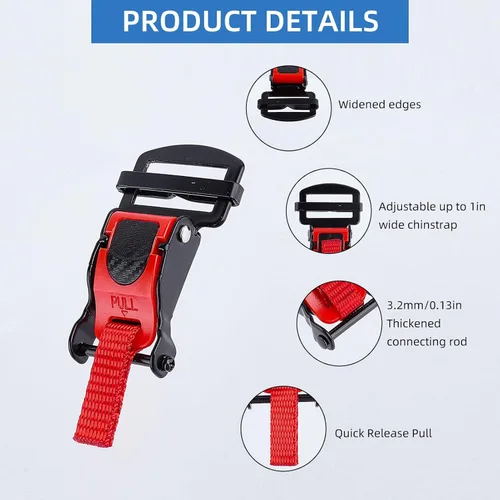 Miniatura 3 de NICENEEDED Adaptador de correa de barbilla para casco de trinquete, kit de hebilla de liberación rápida para casco, accesorios para casco