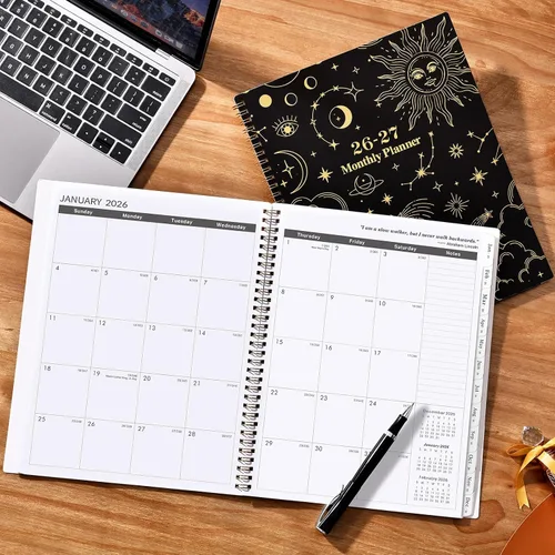 Miniatura 7 de Planificador Mensual 2026-2027 - 9'' x 11'', Planificador de Calendario Mensual 2026-2027, ENE. 2026 - DIC. 2027, Calendario Grande de 2 Años