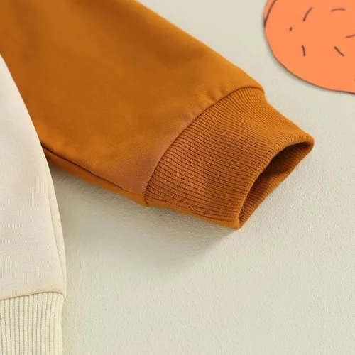 Miniatura 165 de Adobabirl Conjunto de sudadera y pantalones de Halloween para bebé, sudadera y pantalones con parche de calabaza para Halloween, otoño, ropa de bebé