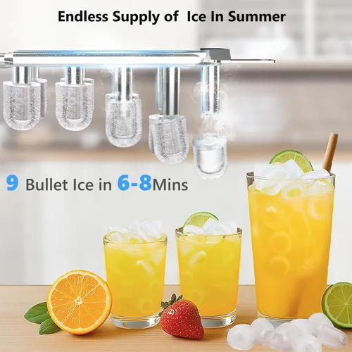 Miniatura 5 de Dispensador de agua Electactic con función de máquina de hielo, enfriador de agua caliente y fría para carga superior para botella de 5 galones