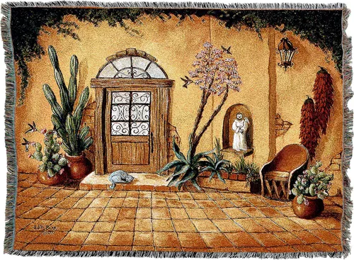 Miniatura 4 de Pure Country Weavers Casa Bonita Manta – Tapiz de regalo escénico del suroeste tejido de algodón, fabricado en los Estados Unidos (72 x 54 pulgadas)