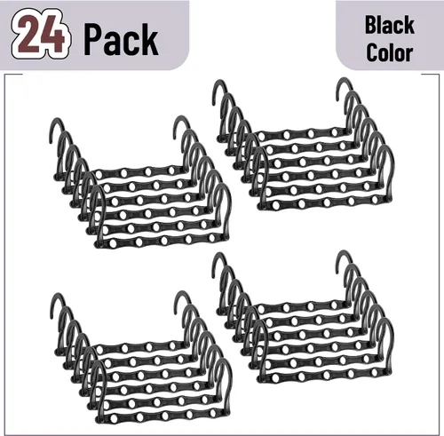 Miniatura 2 de Mr. Pen - Perchas de ahorro de espacio para ropa, 24 piezas, 5 ranuras, plástico a granel, perchas plegables con gancho giratorio de 360°, ganchos
