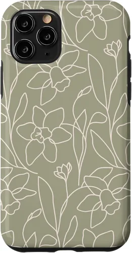 Miniatura 29 de Poppy Flower Line Art Modern Leaves Boho Artichoke Green Case for iPhone 17