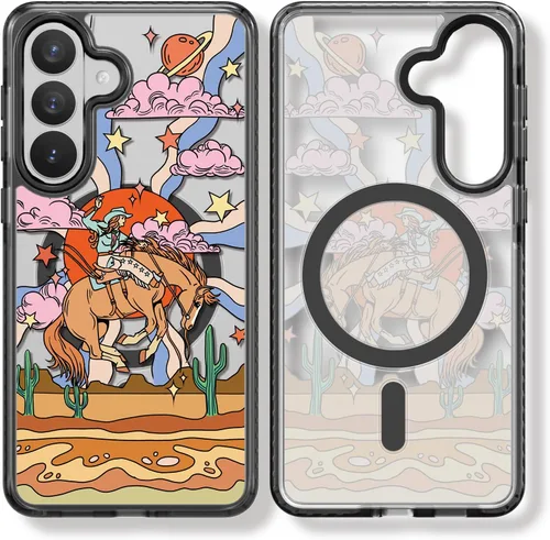Miniatura 49 de Rosarnnah Funda compatible con Samsung Galaxy S24 Ultra, bonita estética, a la moda, divertida funda con estampado de gatito y gato, duradera a