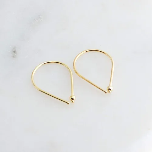 Miniatura 8 de 13mm de plata de ley 20 GA Aretes de aro invertidos colgantes de lágrima hipoalergénicos ligeros con hilo para mujer