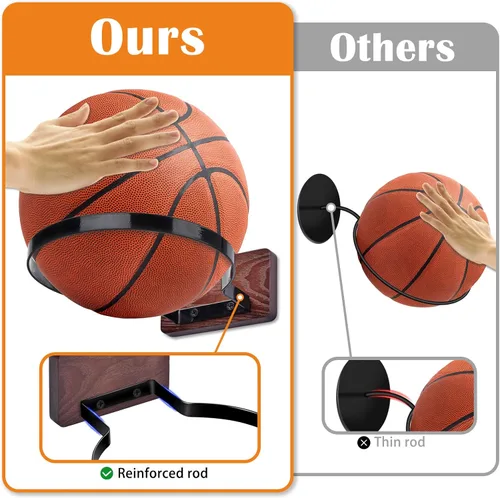 Miniatura 3 de Soporte de pared para baloncesto, múltiples bolas de almacenamiento, decoración de pared para baloncesto, fútbol, voleibol, colección de voleibol