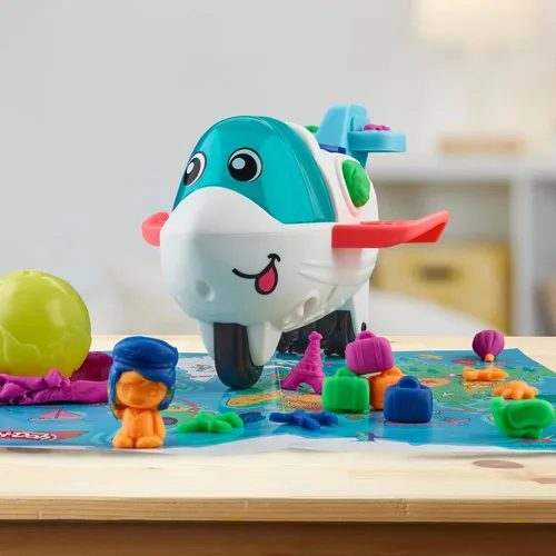Miniatura 4 de Play-Doh Airplane Explorer - Juego de iniciación, juguetes preescolares para niñas y niños de 3 años y más con Jet, tapete de juego de mapa