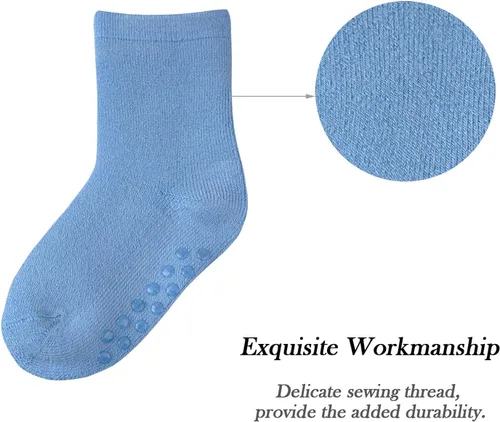 Miniatura 5 de JORMATT 6 pares de calcetines térmicos gruesos para niños y niñas, lindos calcetines cálidos con correas antideslizantes