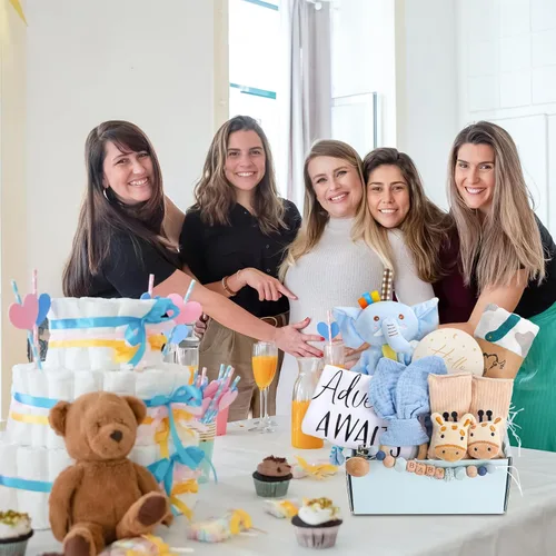 Miniatura 6 de Cesta de regalo para recién nacido para niño, juego de regalo de bienvenida a casa con manta envolvente, ropa, artículos esenciales para bebé, caja