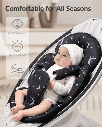Miniatura 6 de Inserto de asiento de coche para bebé Genérico Compatible con columpio Mamaroo y columpio Graco y asiento de coche para bebé, soporte de cabeza
