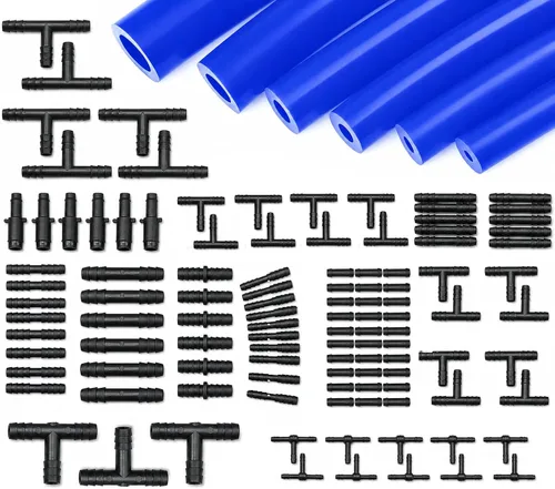 Miniatura 7 de Ucreative Kit de Mangueras de Vacío de Silicona 6 Piezas Tubería de 5 Pies (1/8" a 3/8") Repuesto Automotriz de Alto Rendimiento (Negro)