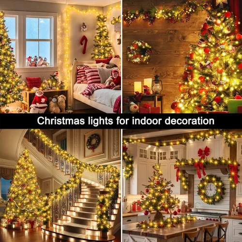 Miniatura 9 de echosari Guirnalda de 400 Luces LED de Navidad Conectables, Luces de Cadena Extra Largas de 66 Pies para Exteriores Conectables de Extremo a Extremo