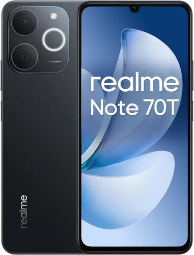realme Note 70T 4G Smartphone 4+128GB, pantalla de 6.75 pulgadas, negro, pantalla de 90 Hz, batería de 6000 mAh, cámara de 32 MP, potente procesador