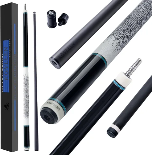 Miniatura 15 de KONLLEN 2.0 Carbon Fiber Pool Cue, Low Deflection Shaft with Pro Taper, Ebony Inlay Design, 12.5mm / 11.8mm Tip, Adjustable Weight System